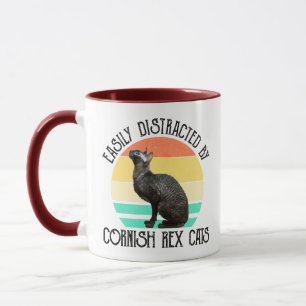 Easily Distracted By Cornish Rex Cats Mug