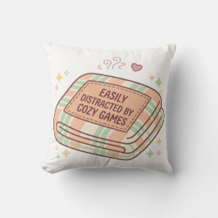 Easily Distracted By Cosy Games Pastel Pillow