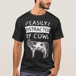 Easily Distracted By Cows Farm Boy Amp Farm Girl T-Shirt