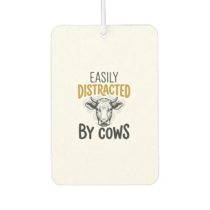 Easily Distracted By Cows Funny Cow Lover Shirt_1 Car Air Freshener