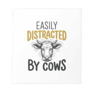 Easily Distracted By Cows Funny Cow Lover Shirt_1 Notepad