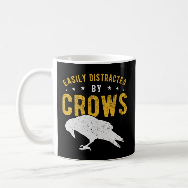 Easily Distracted By Crows Coffee Mug (Left)