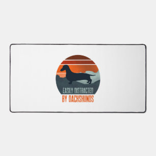 Easily Distracted By Dachshunds Dog Walking Desk Mat