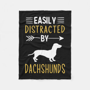 Easily Distracted By Dachshunds Fleece Blanket