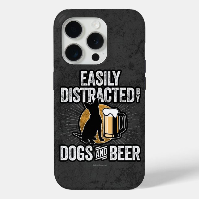 Easily Distracted by Dogs and Beer Case-Mate iPhon iPhone Case (Back)