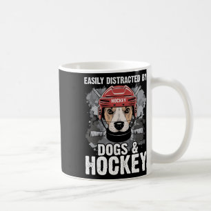 Easily Distracted By Dogs And Hockey Funny Dog Own Coffee Mug