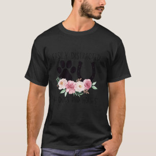Easily Distracted By Dogs and Horses Funny Animal T-Shirt