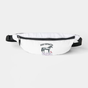 Easily Distracted by Dogs and Horses Shirt Design_ Bum Bags