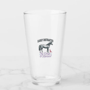 Easily Distracted by Dogs and Horses Shirt Design_ Glass