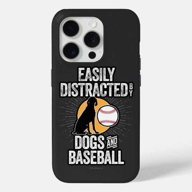 Easily Distracted by Dogs & Baseball Case-Mate iPhone Case (Back)