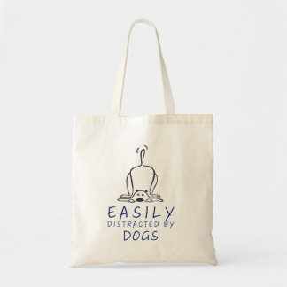 Easily Distracted by Dogs Canvas Tote Bag