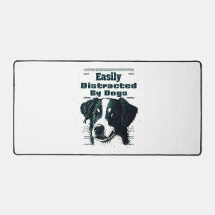 Easily Distracted By Dogs Desk Mat