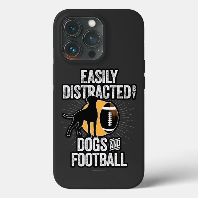 Easily Distracted by Dogs & Football Case-Mate iPh Case-Mate iPhone Case (Back)