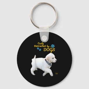 Easily Distracted By Dogs Fun Cheerful - Men Women Key Ring