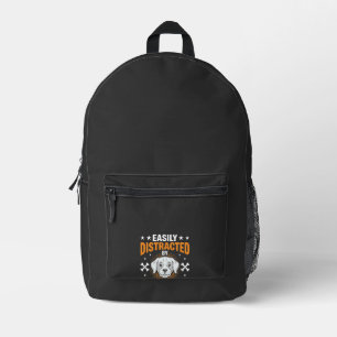 Easily Distracted By Dogs Printed Backpack