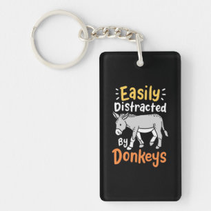 Easily Distracted By Donkeys Key Ring