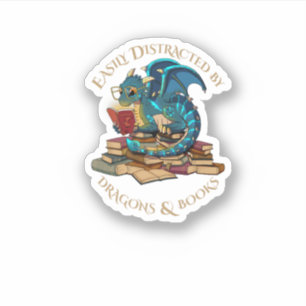Easily Distracted By Dragons And Books Gift Nerd D