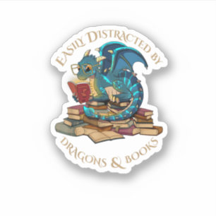 Easily Distracted By Dragons And Books Gift Nerd D