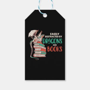 Easily Distracted By Dragons And Books Gift Tags