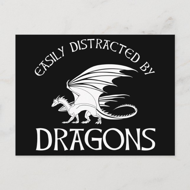 Easily Distracted By Dragons Postcard (Front)