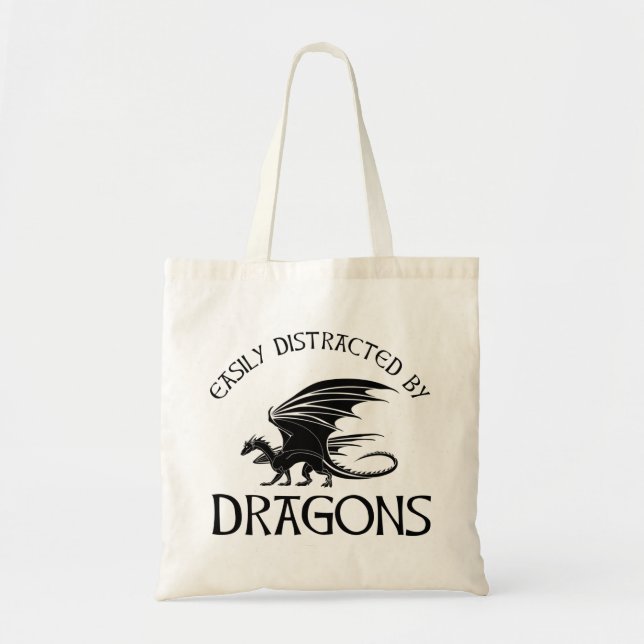 Easily Distracted By Dragons Tote Bag (Front)