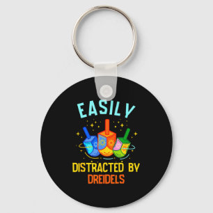 Easily Distracted By Dreidels Happy Hanukkah Menor Key Ring
