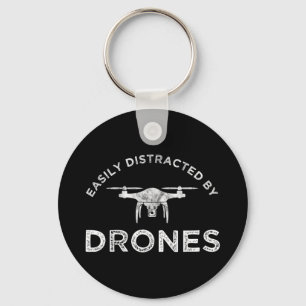 Easily Distracted By Drones Key Ring