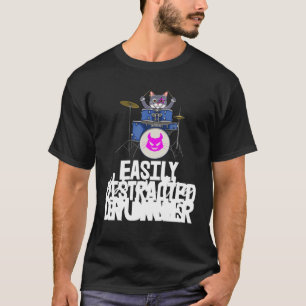 Easily Distracted By Drum S Drummer Cat Tees Music