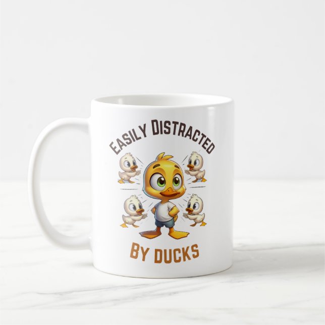 Easily Distracted by Ducks Coffee Mug (Left)