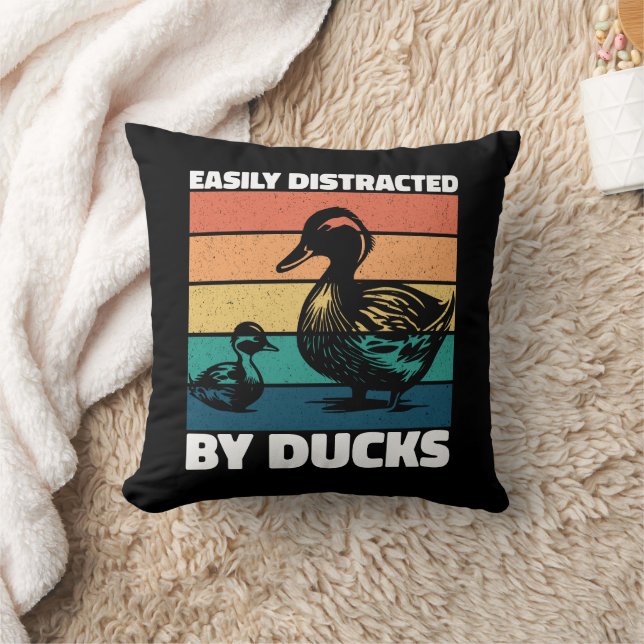 Easily Distracted By Ducks Lover Cool Farming Duck Cushion (Blanket)