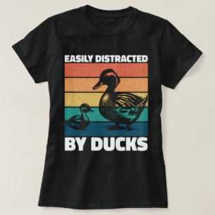 Easily Distracted By Ducks Lover Cool Farming Duck T-Shirt