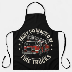 Easily Distracted By Fire Trucks Apron