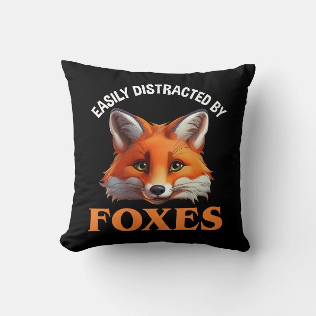 Easily Distracted By Foxes Cushion (Front)