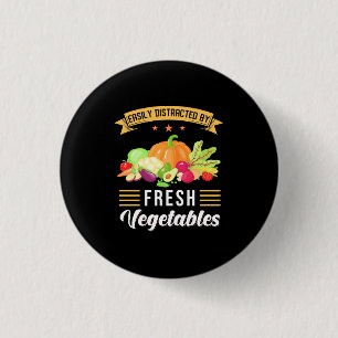 Easily Distracted By Fresh Vegetables 3 Cm Round Badge