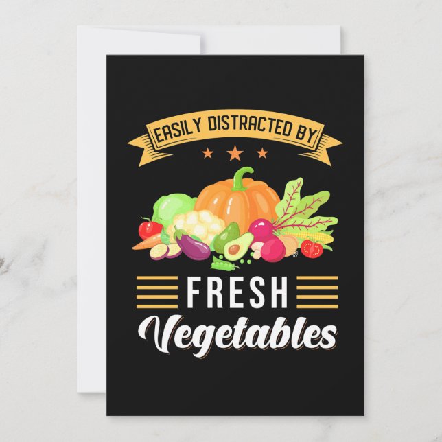 Easily Distracted By Fresh Vegetables Invitation (Front)