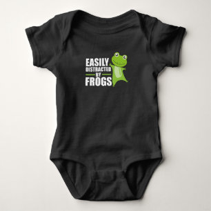 Easily Distracted By Frogs Funny Animal Frogs Baby Bodysuit