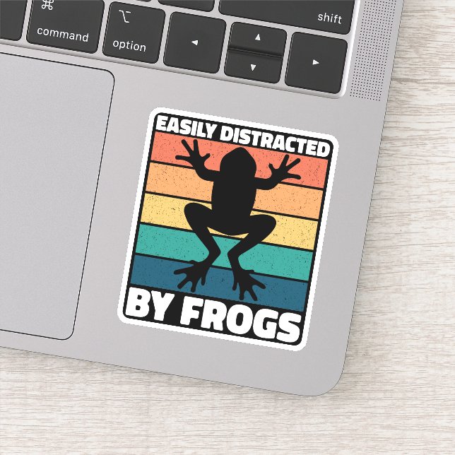 Easily Distracted By Frogs Lovers Colourful Design (Detail)