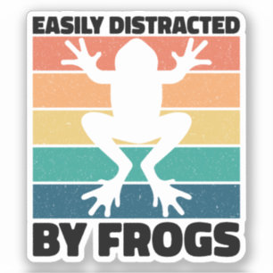Easily Distracted By Frogs Lovers Colourful Design