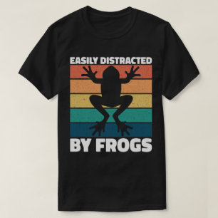 Easily Distracted By Frogs Lovers Colourful Design T-Shirt