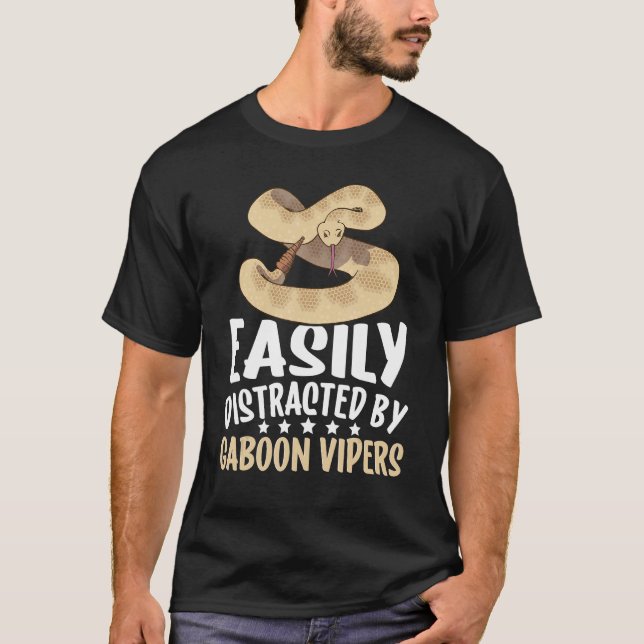 Easily Distracted By Gaboon Vipers Snake Owner T-Shirt (Front)