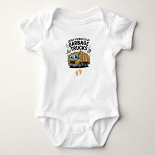 Easily Distracted by Garbage Trucks Natural  Baby Bodysuit