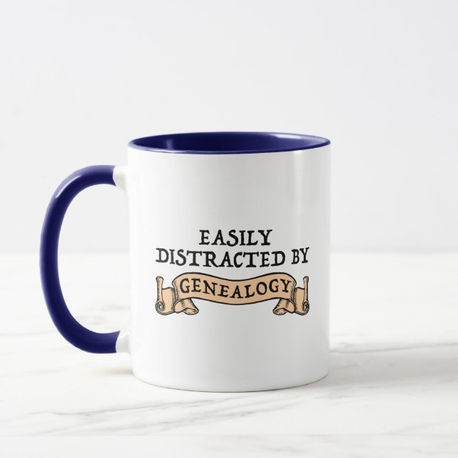 Easily Distracted By Genealogy Mug (Left)