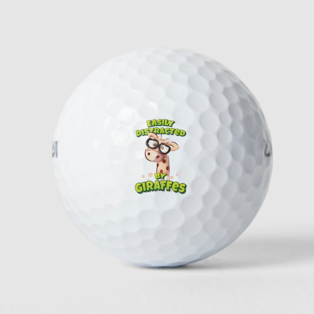 Easily Distracted By Giraffes Golf Balls (Front)