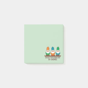 Easily Distracted by Gnomes Cute Post-it Notes