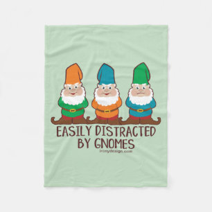 Easily Distracted by Gnomes Fleece Blanket