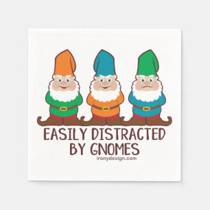 Easily Distracted by Gnomes Napkin