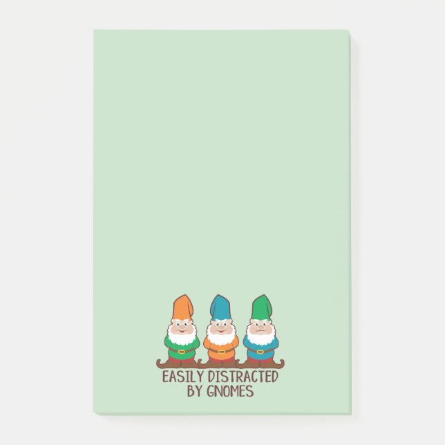 Easily Distracted by Gnomes Post-it Notes (Front)