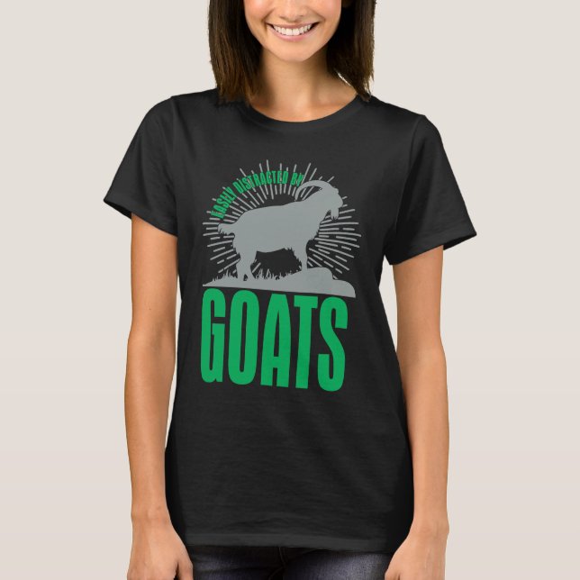 Easily Distracted By Goats  Animal  For Men Women T-Shirt (Front)