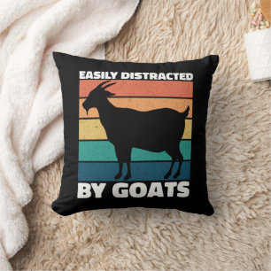 Easily Distracted By Goats Cute Farming Lover Cool Cushion