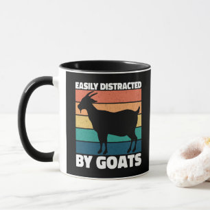 Easily Distracted By Goats Cute Farming Lover Cool Mug